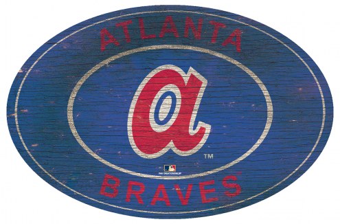 Atlanta Braves 46&quot; Heritage Logo Oval Sign