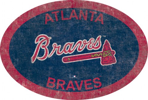 Atlanta Braves 46&quot; Team Color Oval Sign