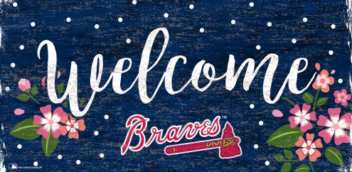 Atlanta Braves 6&quot; x 12&quot; Floral Welcome Sign