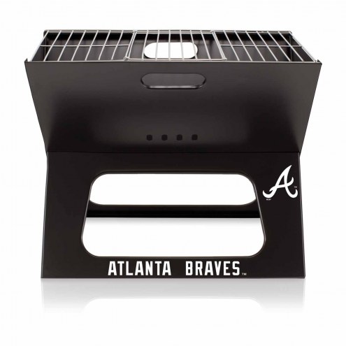 Atlanta Braves Black Portable Charcoal X-Grill