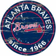 Atlanta Braves Distressed Round Sign