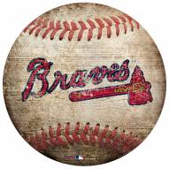 Atlanta Braves Baseball Shaped Sign