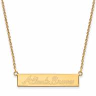 Atlanta Braves Sterling Silver Gold Plated Bar Necklace