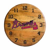 Atlanta Braves Oak Barrel Clock