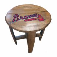 Atlanta Braves Oak Barrel Table