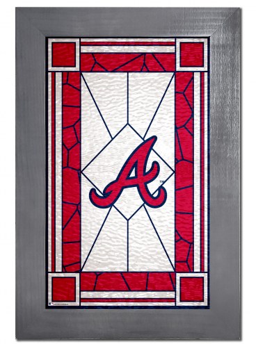 Atlanta Braves Stained Glass with Frame