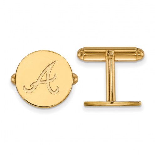 Atlanta Braves Sterling Silver Gold Plated Cuff Links