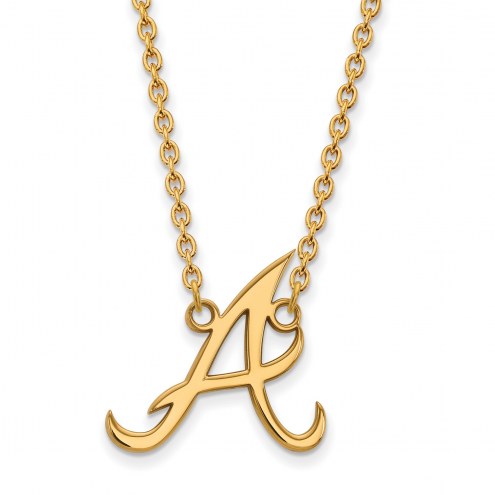 Atlanta Braves Sterling Silver Gold Plated Large Pendant Necklace