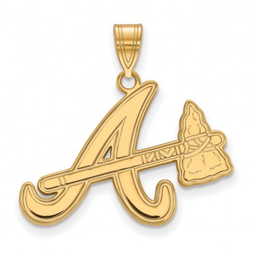 Atlanta Braves Sterling Silver Gold Plated Large Pendant