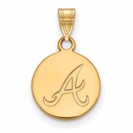 Atlanta Braves Sterling Silver Gold Plated Small Disc Pendant