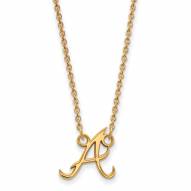 Atlanta Braves Sterling Silver Gold Plated Small Pendant Necklace