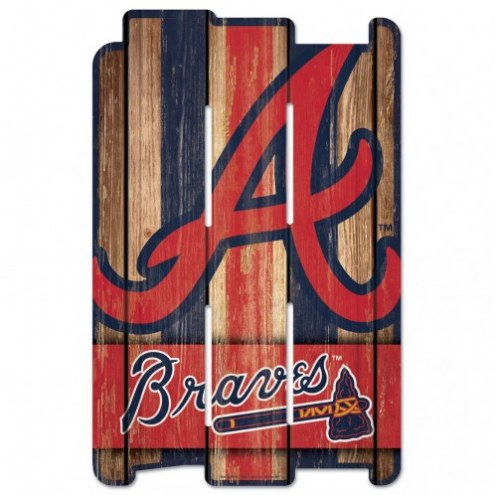 Atlanta Braves Wood Fence Sign