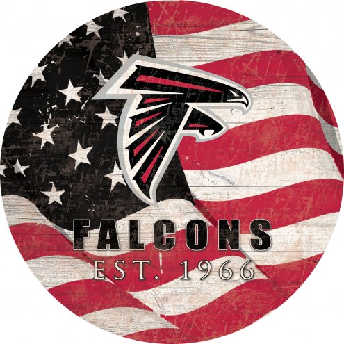 Atlanta Falcons 12&quot; Team Color Flag Circle Sign