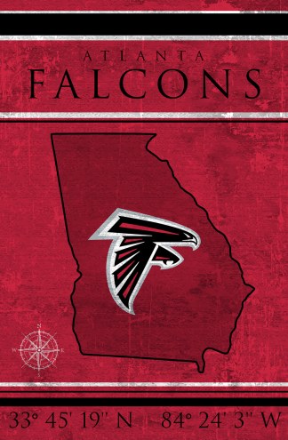 Atlanta Falcons 17&quot; x 26&quot; Coordinates Sign