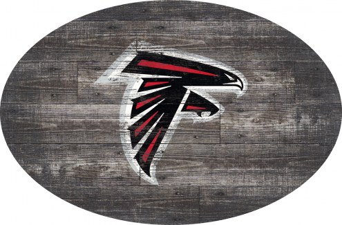 Atlanta Falcons 46&quot; Distressed Wood Oval Sign