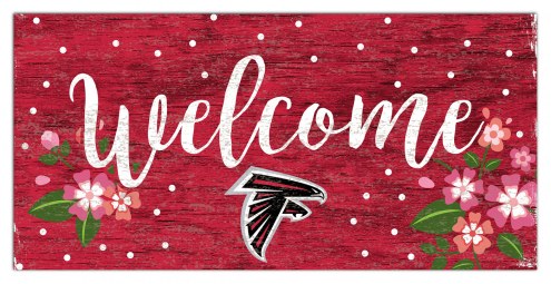 Atlanta Falcons 6&quot; x 12&quot; Floral Welcome Sign