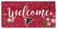 Atlanta Falcons 6" x 12" Floral Welcome Sign