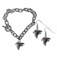 Atlanta Falcons Chain Bracelet & Dangle Earring Set
