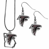 Atlanta Falcons Dangle Earrings & State Necklace Set