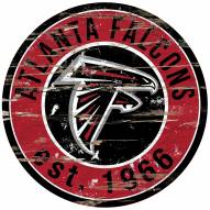 Atlanta Falcons Distressed Round Sign