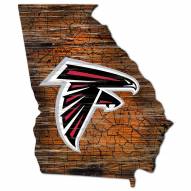 Atlanta Falcons Distressed State with Logo Sign