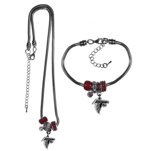 Atlanta Falcons Euro Bead Necklace & Bracelet Set