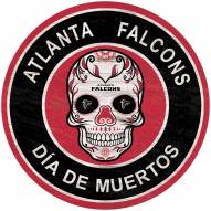 Atlanta Falcons Sugar Skull 12" Circle Sign