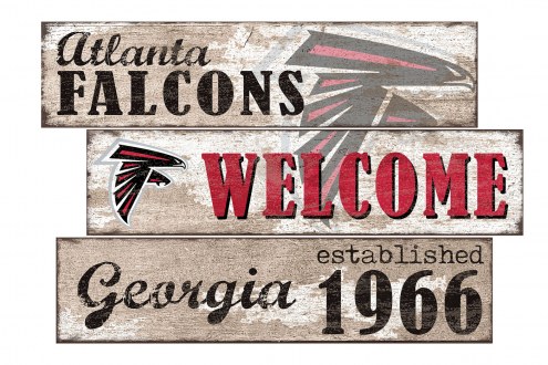 Atlanta Falcons Welcome 3 Plank Sign