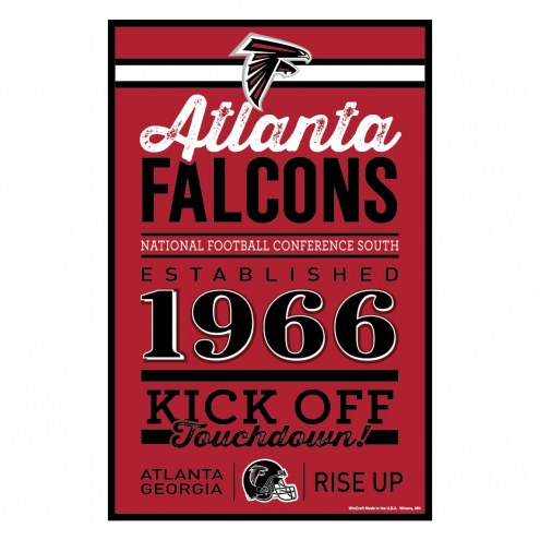 Atlanta Falcons Established Wood Sign