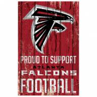Atlanta Falcons Proud to Support Wood Sign