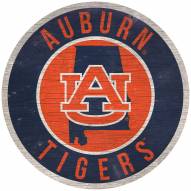 Auburn Tigers 12" Circle with State Sign