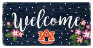 Auburn Tigers 6" x 12" Floral Welcome Sign