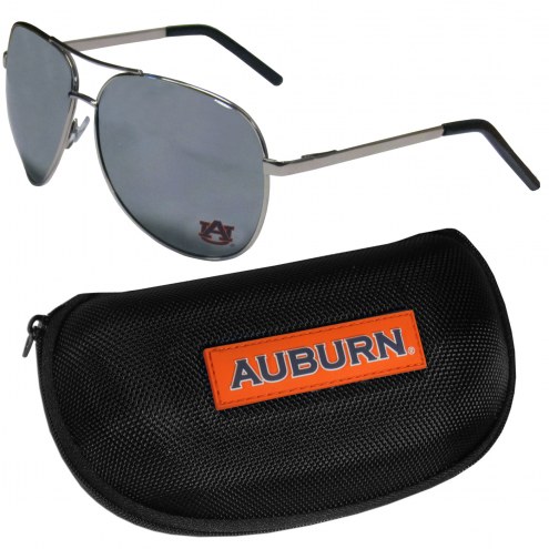 Auburn Tigers Aviator Sunglasses and Zippered Carrying Case