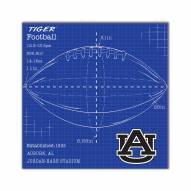 Auburn Tigers Ball Blueprint 10" x 10" Sign