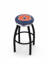 Auburn Tigers Black Swivel Barstool with Chrome Accent Ring