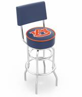 Auburn Tigers Chrome Double Ring Swivel Barstool with Back