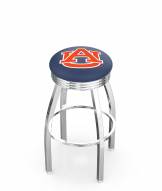 Auburn Tigers Chrome Swivel Barstool with Ribbed Accent Ring
