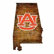 Auburn Tigers Distressed State with Logo Sign