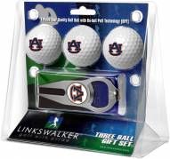 Auburn Tigers Golf Ball Gift Pack with Hat Trick Divot Tool