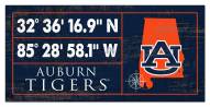 Auburn Tigers Horizontal Coordinate 6" x 12" Sign
