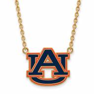 Auburn Tigers Sterling Silver Gold Plated Large Pendant Necklace