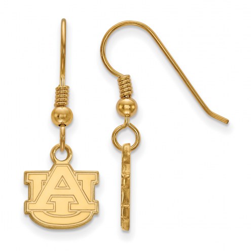 Auburn Tigers NCAA Sterling Silver Gold Plated Extra Small Dangle Earrings