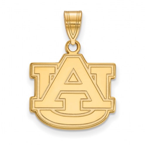 Auburn Tigers NCAA Sterling Silver Gold Plated Medium Pendant