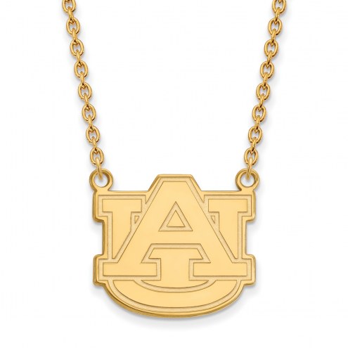 Auburn Tigers NCAA Sterling Silver Gold Plated Large Pendant Necklace