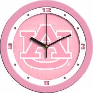 Auburn Tigers Pink Wall Clock