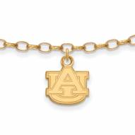 Auburn Tigers Sterling Silver Anklet