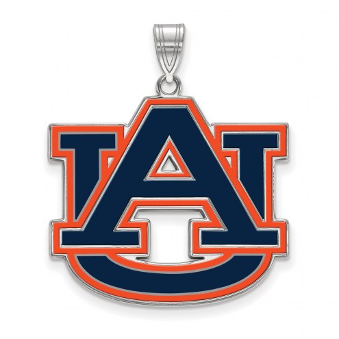 Auburn Tigers Sterling Silver Extra Large Enameled Pendant