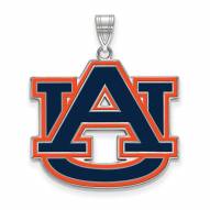 Auburn Tigers Sterling Silver Extra Large Enameled Pendant