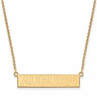Auburn Tigers Sterling Silver Gold Plated Bar Necklace