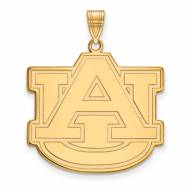 Auburn Tigers Sterling Silver Gold Plated Extra Large Pendant